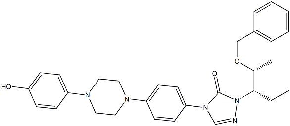 2-[(1S,2R)-1-乙基-2-苄氧基丙基]-2,4-二氢-4-[4-[4-(4-羟基苯基)-1-哌嗪基]苯基]-3H-1,2,4-三氮唑-3-酮结构式