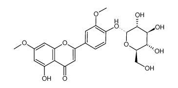4'-[(β-D-Glucopyranosyl)oxy]-5-hydroxy-3',7-dimethoxyflavone结构式