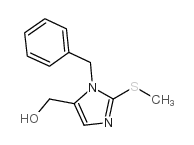 1-苄基-5-羟甲基-2-甲硫基-1H-咪唑结构式