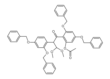 3,5-bis(benzyloxy)-2-(2-(2,4-bis(benzyloxy)phenyl)-3,3-dimethoxypropanoyl)phenyl acetate Structure