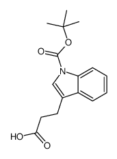 3-(1-(叔丁氧羰基)-1H-吲哚-3-基)丙酸结构式