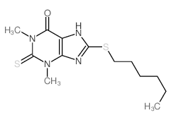 2-Thio-8-(N-hexylthio)theophylline结构式