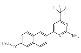 4-(6-甲氧基-2-萘)-6-三氟甲基嘧啶-2-胺结构式