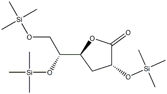 2-O,5-O,6-O-Tris(trimethylsilyl)-3-deoxy-D-ribo-hexonic acid γ-lactone结构式