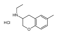 N-ethyl-6-methyl-3,4-dihydro-2H-chromen-3-amine,hydrochloride结构式