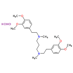 N,N'-Bis[2-(3,4-dimethoxyphenyl)ethyl]-N,N'-dimethyl-1,3-propanediamine dihydrochloride结构式