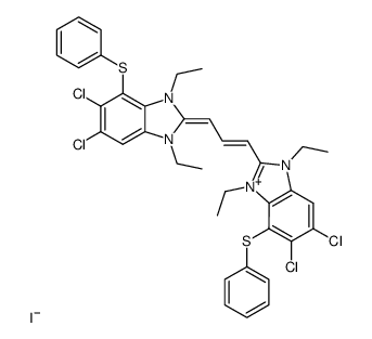5,5',6,6'-Tetrachloro-1,1',3,3'-tetraethyl-4,4'-bis(phenylthio)benzimidazolo- carbocyanin-jodid结构式