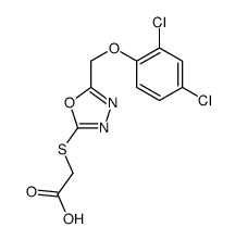 2-[[5-[(2,4-dichlorophenoxy)methyl]-1,3,4-oxadiazol-2-yl]sulfanyl]acetic acid Structure