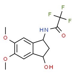 2,2,2-三氟-N-(3-羟基-5,6-二甲氧基-2,3-二氢-1H-茚-1-基)乙酰胺结构式