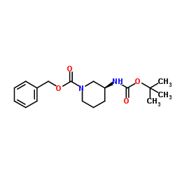 (S)-1-Cbz-3-N-Boc-氨基哌啶结构式