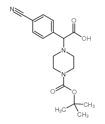 2-(4-Boc-哌嗪基)-α-(4-氰基-苯基)乙酸结构式