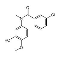 3-chloro-N-(3-hydroxy-4-methoxyphenyl)-N-methylbenzamide结构式