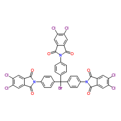 4,4',4''-三(4,5-二氯苯二甲酰亚氨基)三苯甲基溴结构式