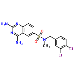 2,4-diamino-N-[(3,4-dichlorophenyl)methyl]-N-methylquinazoline-6-sulfonamide结构式