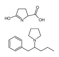 5-oxo-L-proline, compound with 1-(1-benzylbutyl)pyrrolidine (1:1)结构式