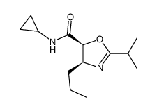 (4S,5S)-N-cyclopropyl-2-isopropyl-4-propyl-4,5-dihydro-1,3-oxazole-5-carboxamide结构式