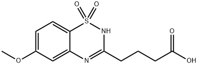 6-Methoxy-2H-1,2,4-benzothiadiazine-3-butanoic acid 1,1-dioxide结构式