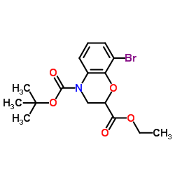 2-Ethyl 4-(2-methyl-2-propanyl) 8-bromo-2,3-dihydro-4H-1,4-benzoxazine-2,4-dicarboxylate结构式