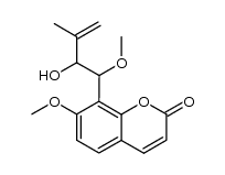 7-methoxy-8-(1'-methoxy-2'-hydroxy-3'-methyl-Δ3'-butenyl)coumarin Structure