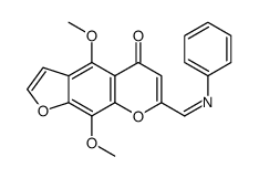 4,9-dimethoxy-7-(phenyliminomethyl)furo[3,2-g]chromen-5-one结构式