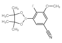 4-Fluoro-3-methoxy-5-(4,4,5,5-tetramethyl-1,3,2-dioxaborolan-2-yl)benzonitrile Structure