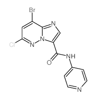 8-溴-6-氯-n-(吡啶-4-基)咪唑并[1,2-b]吡嗪-3-羧酰胺结构式
