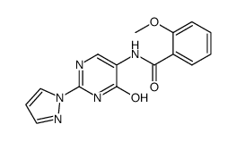 N-(4-hydroxy-2-(1H-pyrazol-1-yl)pyrimidin-5-yl)-2-methoxybenzamide Structure