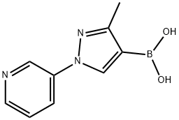 3-Methyl-1-(pyridin-3-yl)pyrazole-4-boronic acid结构式