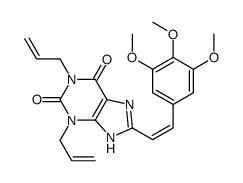 1,3-bis(prop-2-enyl)-8-[(E)-2-(3,4,5-trimethoxyphenyl)ethenyl]-7H-purine-2,6-dione Structure