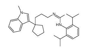 1-[2,6-di(propan-2-yl)phenyl]-3-[3-[1-(1-methylindol-3-yl)cyclopentyl]propyl]urea结构式