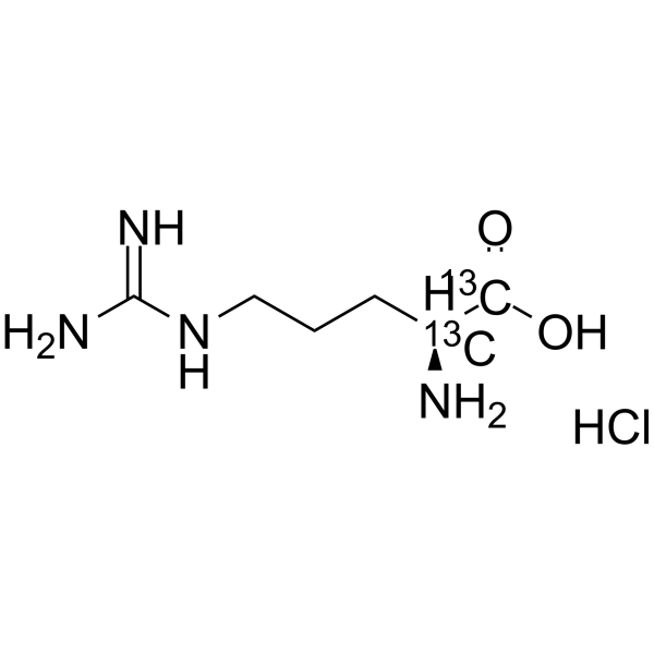 L-Arginine-1,2-13C2 hydrochloride结构式