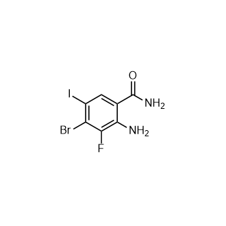 2-氨基-4-溴-3-氟-5-碘代苯甲酰胺结构式
