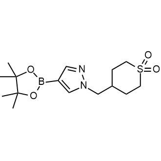 4-{[4-(四甲基-1,3,2-二氧杂硼戊环-2-基)-1H-吡唑-1-基]甲基}-1λ6-噻吩-1,1-二酮结构式