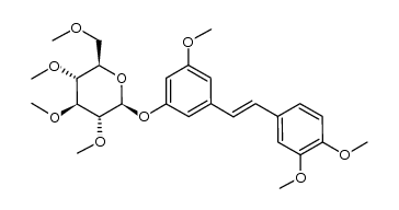 (2S,3R,4S,5R,6R)-2-(3-((E)-3,4-dimethoxystyryl)-5-methoxyphenoxy)-3,4,5-trimethoxy-6-(methoxymethyl)tetrahydro-2H-pyran Structure