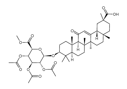 methyl 1-(18β-glycyrrhet-3-yl)-2',3',4'-tri-O-acetyl-β-D-glucopyranuronate结构式
