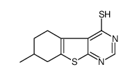 7-甲基-5,6,7,8-四氢-苯并[4,5]噻吩并[2,3-d]嘧啶-4-硫醇结构式