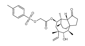 (3aR,4R,5R,7S,8S,9R,9aS,12R)-8-Hydroxy-4,7,9,12-tetramethyl-3-oxo-7-vinyldecahydro-4,9a-propanocyclopenta[8]annulen-5-yl 2-(tosyloxy)acetate Structure