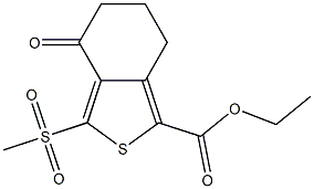 Benzo[c]thiophene-1-carboxylic acid, 4,5,6,7-tetrahydro-3-(methylsulfonyl)-4-oxo-, ethyl ester Structure