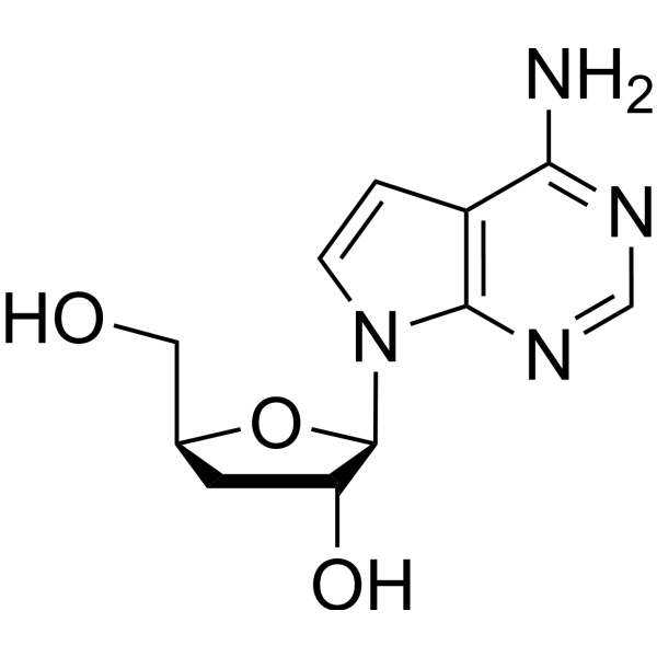 2-(5-amino-2,4,9-triazabicyclo[4.3.0]nona-1,3,5,7-tetraen-9-yl)-5-(hydroxymethyl)oxolan-3-ol结构式