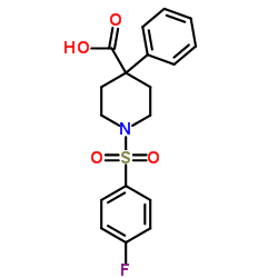 1-[(4-Fluorophenyl)sulfonyl]-4-phenyl-4-piperidinecarboxylic acid Structure