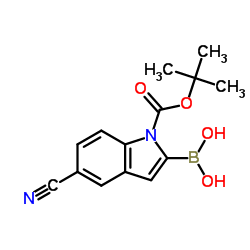 1-Boc-5-氰基吲哚-2-硼酸结构式