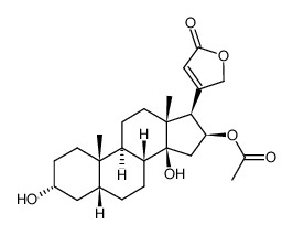 3α,14,16β-trihydroxy-5β,14β-card-20(22)enolide 16-acetate结构式