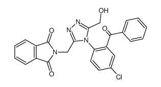 N-((4-(2-Benzoyl-4-chlorophenyl)-5-(hydroxymethyl)-4H-1,2,4-triazol-3-yl)methyl)phthalimide结构式