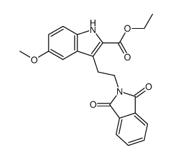 Ethyl 3-[2-(1,3-dioxo-1,3-dihydro-2H-isoindol-2-yl)ethyl]-5-methoxy-1H-indole-2-carboxylate结构式
