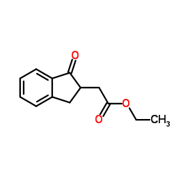 ethyl 2-(3-oxo-1,2-dihydroinden-2-yl)acetate结构式