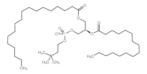 1-硬脂酰基-2-棕榈酰基-sn-甘油-3-磷酸胆碱结构式