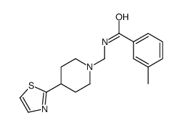 3-methyl-N-[[4-(1,3-thiazol-2-yl)piperidin-1-yl]methyl]benzamide结构式