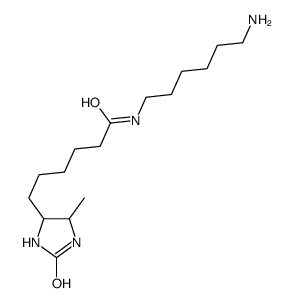 N-(6-aminohexyl)-6-(5-methyl-2-oxoimidazolidin-4-yl)hexanamide结构式