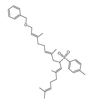 all-trans-1-benzyloxy-3,7,11,15-tetramethyl-9-p-tolylsulfonyl-2,6,10,14-hexadecatetraene结构式