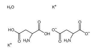dipotassium,(2S)-2-aminobutanedioate,hydron,hydrate Structure